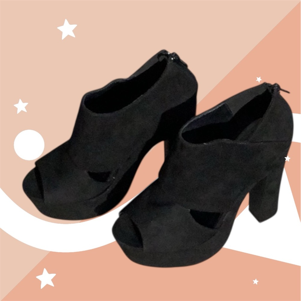 Charlotte Russe Black Suede Platform